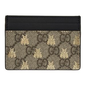 Gucci Gold Bee Monogram Card Case